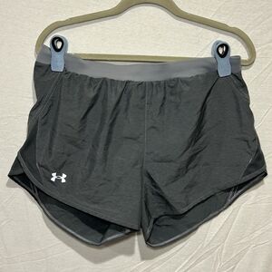 Under Armour Fly By 2.0 Athletic Lined Shorts Women's Size Large Gray Running
